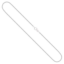 Goldkette als Zopfkette in Weißgold 375 / 9K, 42 cm lang, 1,3 mm breit, Gewicht ca. 2.6 g.