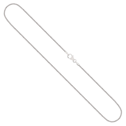 Goldkette als Zopfkette in Weißgold 375 / 9K, 45 cm lang, 1,3 mm breit, Gewicht ca. 2.7 g.
