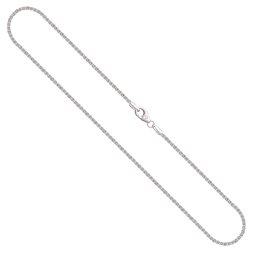 Goldkette als Zopfkette in Weißgold 585 / 14K, 38 cm lang, 1,7 mm breit, Gewicht ca. 4.7 g.