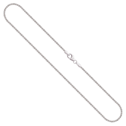 Goldkette als Zopfkette in Weißgold 585 / 14K, 75 cm lang, 1,7 mm breit, Gewicht ca. 9.1 g.
