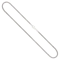 Goldkette als Zopfkette in Weißgold 750 / 18K, 40 cm lang, 2,1 mm breit, Gewicht ca. 8 g.