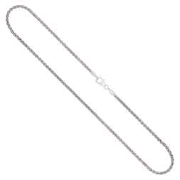 Goldkette als Zopfkette in Weißgold 750 / 18K, 60 cm lang, 2,1 mm breit, Gewicht ca. 12 g.