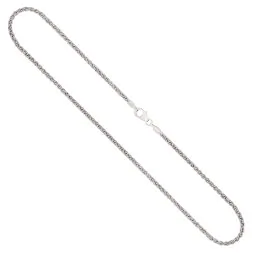 Goldkette als Zopfkette in Weißgold 585 / 14K, 70 cm lang, 2,1 mm breit, Gewicht ca. 13.1 g.
