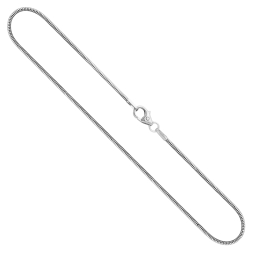 Goldkette als Schlangenkette in Weißgold 750 / 18 Karat, 90 cm lang, 1.2 mm breit, Gewicht ca. 9.8 g.