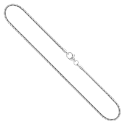 Goldkette als Schlangenkette in Weißgold 585 / 14K, 65 cm lang, 1,4 mm breit, Gewicht ca. 7.9 g.