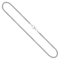 Goldkette als Schlangenkette in Weißgold 750 / 18K, 34 cm lang, 1,6 mm breit, Gewicht ca. 5.1 g.