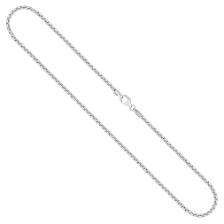Goldkette als Venezianerkette in Weißgold 750 / 18K, 45 cm lang, 2 mm breit, Gewicht ca. 11.6 g.