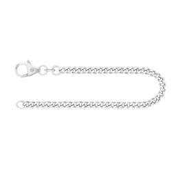 Armband als Panzerkette flach in Weißgold 585 / 14K, 20 cm lang, 2.7 mm breit, Gewicht ca. 6 g.
