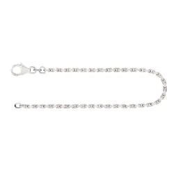 Armband als Ankerkette diamantiert in Weißgold 585 / 14K, 18 cm lang, 2 mm breit, Gewicht ca. 4.8 g.