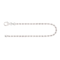 Armband als Ankerkette diamantiert in Weißgold 585 / 14K, 19 cm lang, 2 mm breit, Gewicht ca. 5 g.