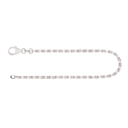 Armband als Ankerkette diamantiert in Weißgold 585 / 14K, 18,5 cm lang, 2 mm breit, Gewicht ca. 4.9 g..