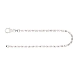 Armband als Ankerkette diamantiert in Weißgold 585 / 14K, 21 cm lang, 2 mm breit, Gewicht ca. 5.5 g..