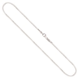 Goldkette als Tondakette in Weißgold 750 / 18K, 34 cm lang, 1,5 mm breit, Gewicht ca. 9.6 g.