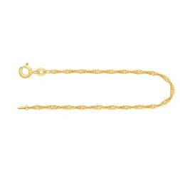 Armband als Singapurkette in Gelbgold 585 / 14K, 18 cm lang, 1,8 mm breit, Gewicht ca. 1.2 g.