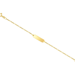 Armband als Figarokette diamantiert in Gelbgold 375 / 9K, 13 cm lang, 1,9 mm breit, Gewicht ca. 1.6 g.