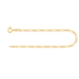 Armband als Figarokette diamantiert in Gelbgold 585 / 14 K, 18,5 cm lang, 2,2mm breit, Gewicht ca. 2.2 g.