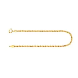 Armband als Kordelkette hohl Leichtversion in Gelbgold 333 / 8K, 21 cm lang, 3,3 mm breit, Gewicht ca. 2.3 g.