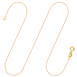Goldkette als Ankerkette rund in Gelbgold 375 / 9K, 42 cm lang, 0,8 mm breit, Gewicht ca. 0.8 g.