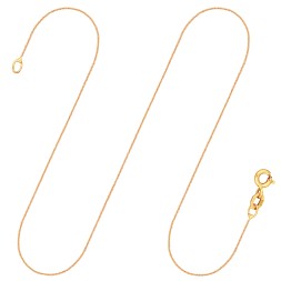 Goldkette als Ankerkette rund in Gelbgold 375 / 9K, 60 cm lang, 0,8 mm breit, Gewicht ca. 1.1 g.