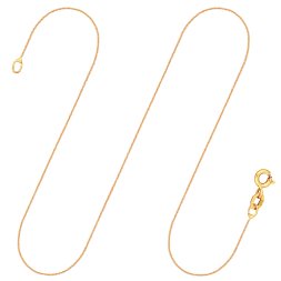 Goldkette als Ankerkette rund in Gelbgold 375 / 9K, 36 cm lang, 0,8 mm breit, Gewicht ca. 0.7 g.