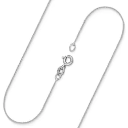 Goldkette als Ankerkette rund in Weißgold 585 / 14K, 55 cm lang, 0,8 mm Breit, Gewicht ca. 1.1 g.