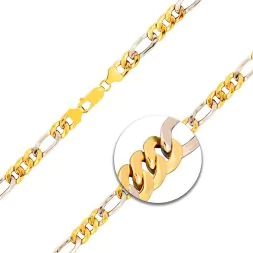 Figarokette hohl Bicolor Gelbgold / Weißgold