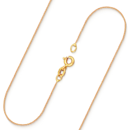 Goldkette als Ankerkette rund in Gelbgold 333 / 8K, 45 cm lang, 0,8 mm Breit, Gewicht ca. 0.8 g.