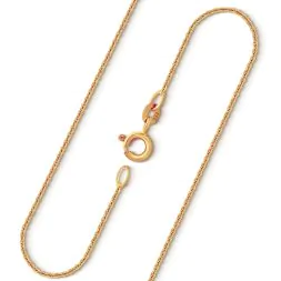 Goldkette als Ankerkette rund in Gelbgold 333 / 8K, 34 cm, 1,1 mm breit, Gewicht ca. 1.3 g.