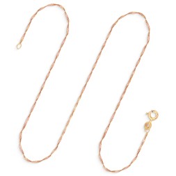 Goldkette als Singapurkette in Gelbgold 585 / 14K, 55 cm lang, 1 mm Breit, Gewicht ca. 0.9 g.