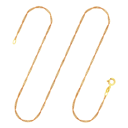 Goldkette als Singapurkette in Gelbgold 750 / 18 Karat, 80 cm lang, 1.4 mm breit, Gewicht ca. 3.5 g.