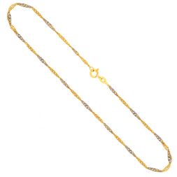 Singapurkette Bicolor in Gelbgold / Weißgold 333 / 8K, 50 cm, 1,8 mm, Gewicht ca. 2,4 g