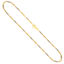 Goldkette als Singapurkette in Weißgold 333 / 8 Karat, 55 cm lang, 1.8 mm breit, Gewicht ca. 2.7