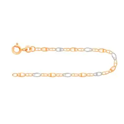 Armband als Panzerstegkette in Gelbgold / Weißgold 333 / 8K, 18,5 cm lang, 2,1 mm breit, Gewicht ca. 0.8 g.