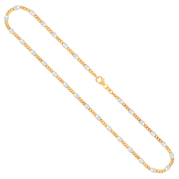 Goldkette als Panzerstegkette in Gelbgold 333 / 8K, 45 cm lang, 3,1 mm breit, Gewicht ca. 4.2 g.