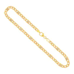 Goldkette als Fantasiekette Bicolor in Gelbgold / Weißgold 333 / 8K, 50 cm lang, 5,2 mm breit, Gewicht ca. 9.7 g.