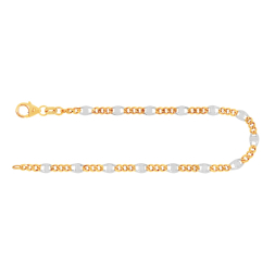 Armband als Panzerstegkette Bicolor in Gelbgold / Weißgold 333 / 8K, 19 cm lang, 3,1 mm breit, Gewicht ca. 2 g.
