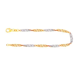 Armband als Singapurkette in Bicolor Gelbgold / Weißgold 375 / 9K, 19 cm lang, 2,9 mm breit, Gewicht ca. 2.4 g.