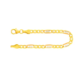 Armband als Fantasiekette in Weißgold 333 / 8 Karat, 22 cm lang, 5.2 mm breit, Gewicht ca. 4.6