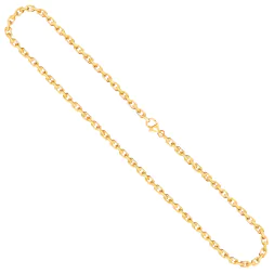 Goldkette als Ankerkette diamantiert in Gelbgold 585 / 14K, 45 cm lang, 3,8 mm breit, Gewicht ca. 33.9 g.