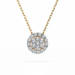 0,19 Karat Diamant Anhänger Gelbgold 585 (14K) mit Goldkette für Damen