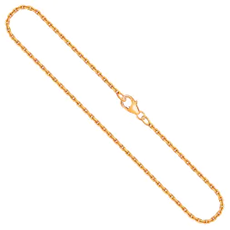 Goldkette als Ankerkette diamantiert in Gelbgold 750 / 18K, 80 cm lang, 1,9 mm breit, Gewicht ca. 14 g.
