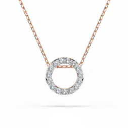 0,09 Karat Diamant Anhänger Rotgold 585 (14K) mit Goldkette für Damen
