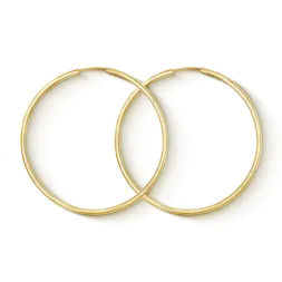 EDELIND Ohrringe, Creolen, Gelbgold 333 / 8K, Außendurchmesser 50 mm, Breite 2 mm, Gewicht ca. 1.7 g