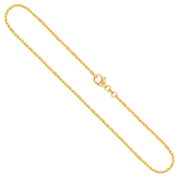 Goldkette als Ankerkette diamantiert in Gelbgold 750 / 18K, 60 cm lang, 1,8 mm breit, Gewicht ca. 11.5 g.
