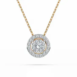 0,19 Karat Diamant Anhänger Gelbgold 585 (14K) mit Goldkette für Damen