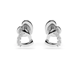 0,05 Karat Diamant Ohrstecker mit 8 echten Diamanten, Weißgold 585 / 14K