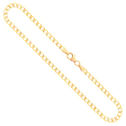 Goldkette als Panzerkette facettiert in Gelbgold 585 / 14 Karat, 95 cm lang, 3.1 mm breit, Gewicht ca. 12 g.