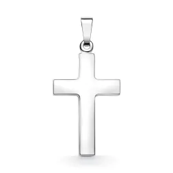 Anhänger Kreuz glanz , Weißgold 585 / 14K, Höhe 21 mm, Gewicht ca. 0,9 g