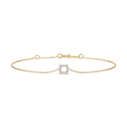 Goldarmband als Ankerkette mit 0,06 Karat Diamanten, Gelbgold 585 / 14 Karat