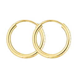 Ohrringe, Creolen, Gelbgold 333 / 8K, Außendurchmesser 15 mm, Breite 2 mm, Gewicht ca. 0.5 g
